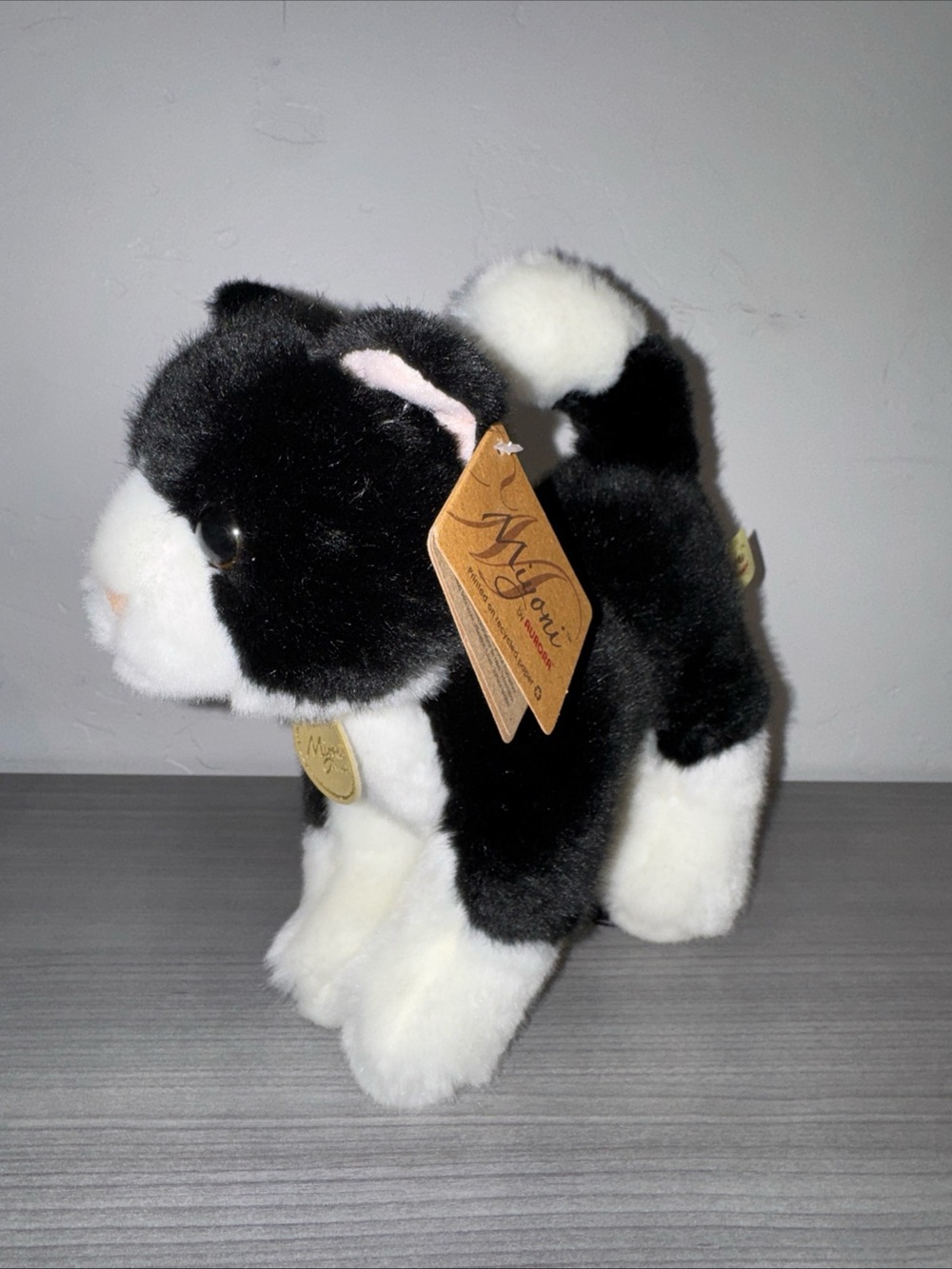 Soft Black & White Tuxedo Kitty Cat Miyoni by Aurora Plush Stuffed Animal 9" New
